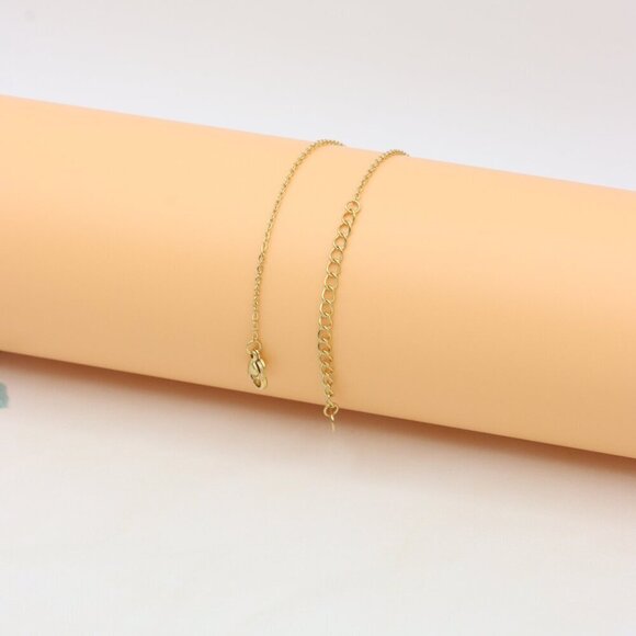 Chic Dual Chain Yellow Necklace with Polished Oval Pendant Charm, XPNL0366 - Picture 13 of 14